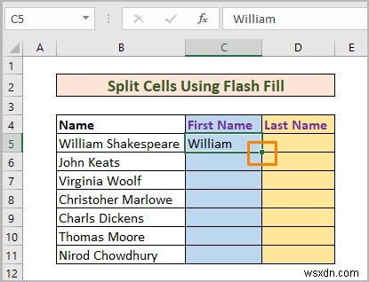 Excel में एक सेल को दो में कैसे विभाजित करें (5 उपयोगी तरीके)