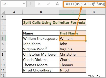 Excel में एक सेल को दो में कैसे विभाजित करें (5 उपयोगी तरीके)