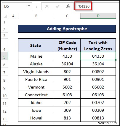 Excel में अग्रणी शून्य के साथ नंबर को टेक्स्ट में कैसे बदलें