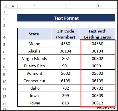 Excel में अग्रणी शून्य के साथ नंबर को टेक्स्ट में कैसे बदलें