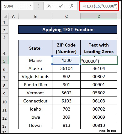 Excel में अग्रणी शून्य के साथ नंबर को टेक्स्ट में कैसे बदलें