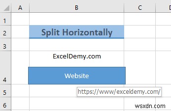 Excel में एक सेल को आधे में कैसे विभाजित करें