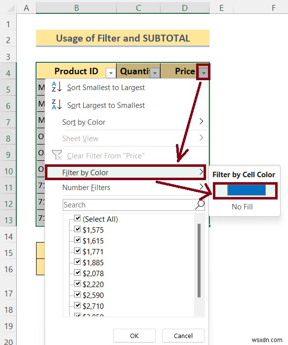 Excel में रंगीन सेलों का योग कैसे करें (4 तरीके)