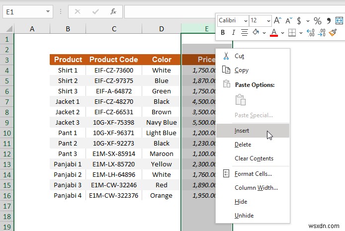 Excel में कॉलम कैसे डालें (त्वरित 5 तरीके)
