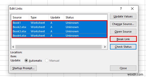 Excel में बाहरी लिंक कैसे निकालें