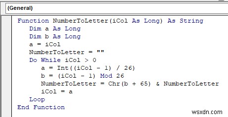 VBA एक्सेल में कॉलम नंबर को लेटर में बदलने के लिए (3 तरीके)