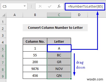 VBA एक्सेल में कॉलम नंबर को लेटर में बदलने के लिए (3 तरीके)