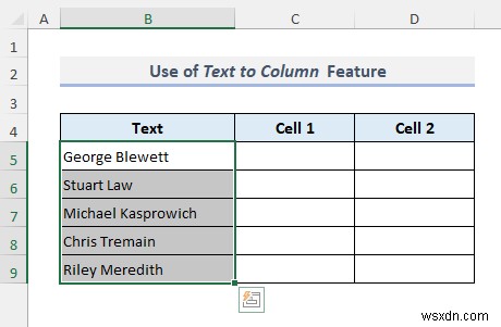 Excel में सेल कैसे विभाजित करें (5 आसान ट्रिक्स)