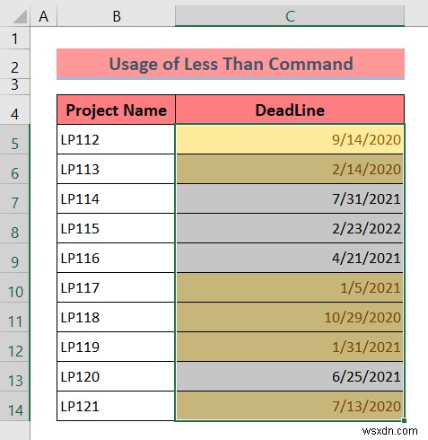 Excel में अतिदेय तिथियों पर सशर्त स्वरूपण लागू करें (3 तरीके)