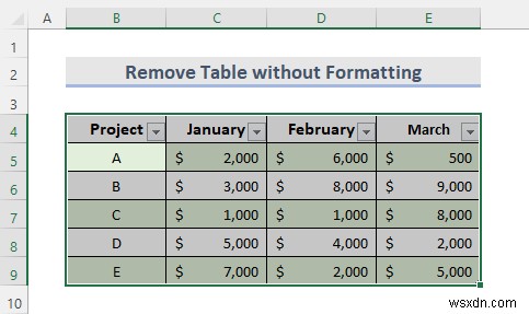 Excel में टेबल कैसे निकालें (6 तरीके)