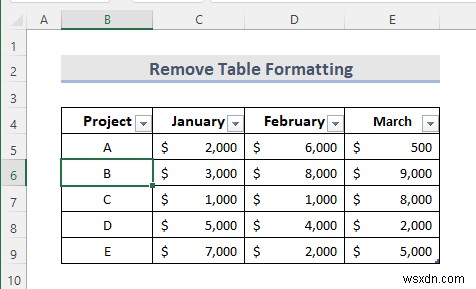 Excel में टेबल कैसे निकालें (6 तरीके)