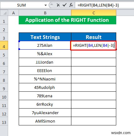 Excel में पहले 3 अक्षर कैसे निकालें (4 तरीके)