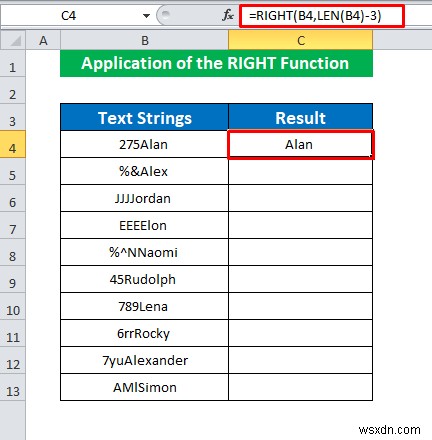 Excel में पहले 3 अक्षर कैसे निकालें (4 तरीके)