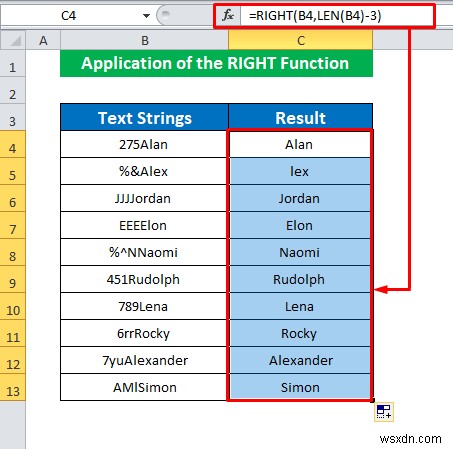 Excel में पहले 3 अक्षर कैसे निकालें (4 तरीके)