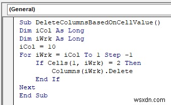VBA मैक्रो एक्सेल में मानदंड के आधार पर कॉलम डिलीट करने के लिए (8 उदाहरण)