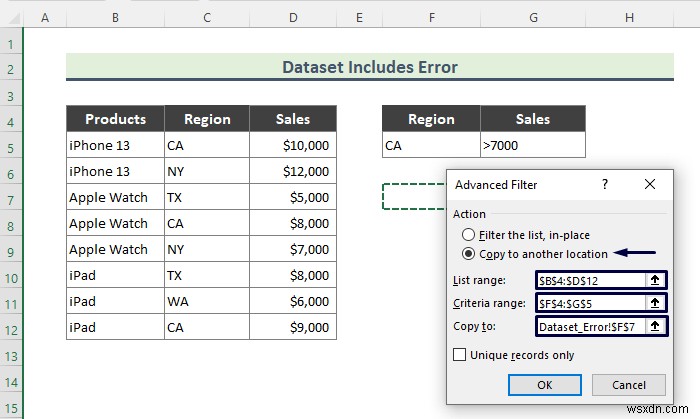 Excel उन्नत फ़िल्टर काम नहीं कर रहा है (2 कारण और समाधान)