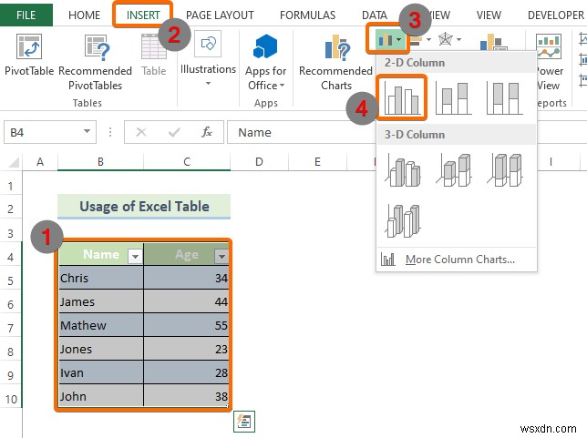 Excel में एक डायनामिक चार्ट रेंज बनाएं (2 तरीके)