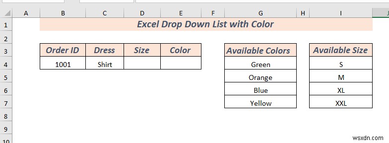 रंग के साथ एक्सेल ड्रॉप डाउन सूची कैसे बनाएं (2 तरीके)