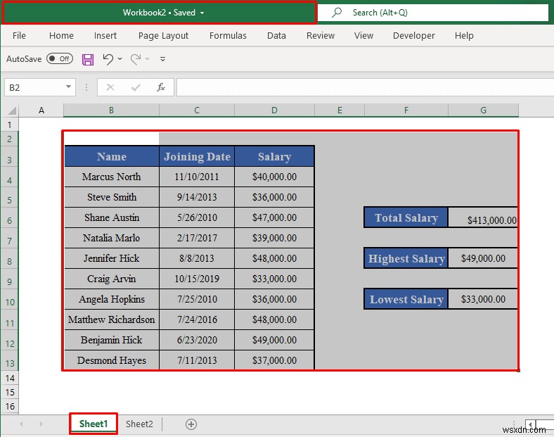 Excel में VBA की यूज्डरेंज प्रॉपर्टी का उपयोग कैसे करें (4 तरीके)