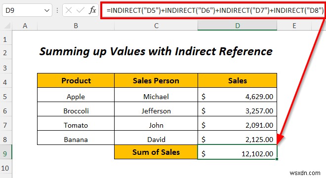 Excel में अप्रत्यक्ष पते का उपयोग कैसे करें (4 उदाहरण)