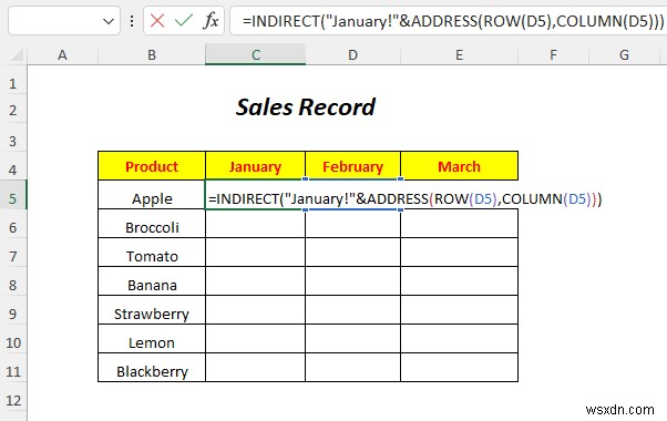 Excel में अप्रत्यक्ष पते का उपयोग कैसे करें (4 उदाहरण)