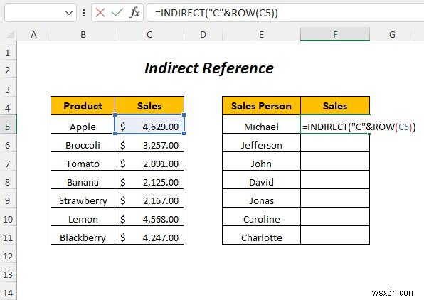 Excel में अप्रत्यक्ष पते का उपयोग कैसे करें (4 उदाहरण)