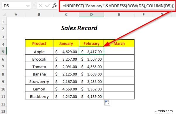 Excel में अप्रत्यक्ष पते का उपयोग कैसे करें (4 उदाहरण)