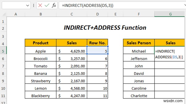 Excel में अप्रत्यक्ष पते का उपयोग कैसे करें (4 उदाहरण)