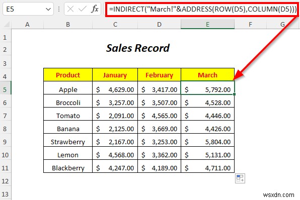 Excel में अप्रत्यक्ष पते का उपयोग कैसे करें (4 उदाहरण)