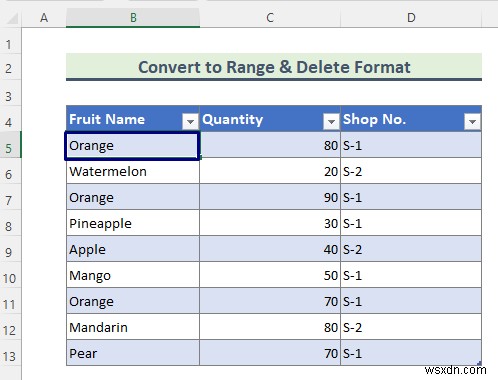 Excel में टेबल के रूप में फॉर्मेट कैसे निकालें