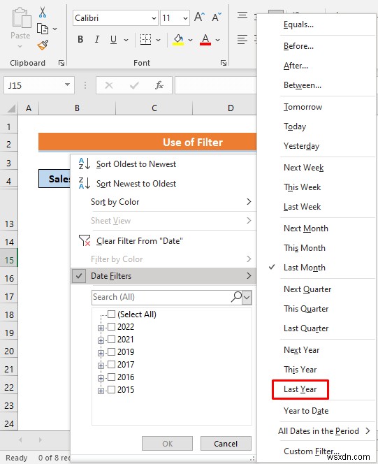 Excel में दिनांक के अनुसार कैसे फ़िल्टर करें (4 त्वरित तरीके)