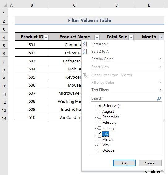 Excel में कस्टम फ़िल्टर कैसे करें (5 तरीके)