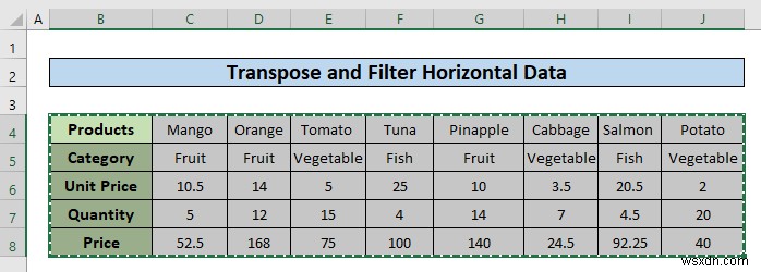 Excel में क्षैतिज डेटा कैसे फ़िल्टर करें (3 तरीके)