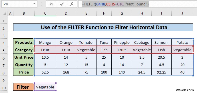Excel में क्षैतिज डेटा कैसे फ़िल्टर करें (3 तरीके)