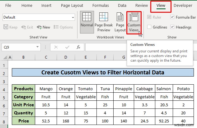 Excel में क्षैतिज डेटा कैसे फ़िल्टर करें (3 तरीके)