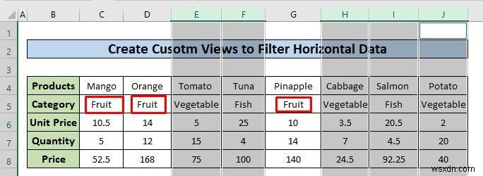 Excel में क्षैतिज डेटा कैसे फ़िल्टर करें (3 तरीके)