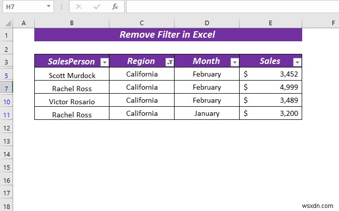 Excel में फ़िल्टर कैसे निकालें (5 आसान और त्वरित तरीके)