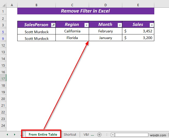 Excel में फ़िल्टर कैसे निकालें (5 आसान और त्वरित तरीके)