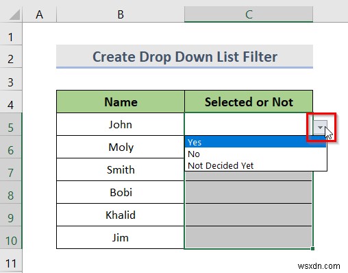 Excel में फ़िल्टर के साथ ड्रॉप डाउन सूची कैसे बनाएं (7 तरीके)