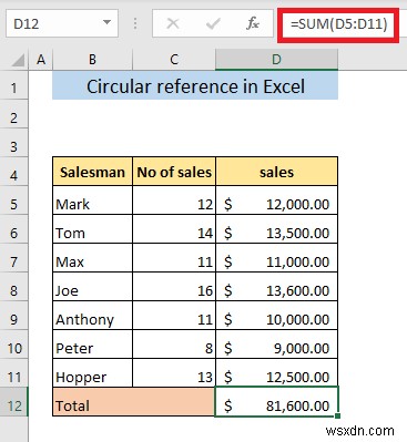 Excel में सर्कुलर संदर्भ क्या है?