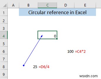 Excel में सर्कुलर संदर्भ क्या है?