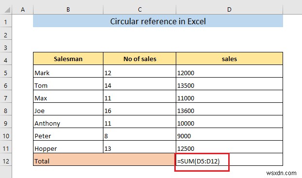 Excel में सर्कुलर संदर्भ क्या है?