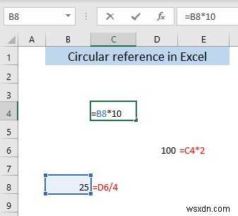 Excel में सर्कुलर संदर्भ क्या है?