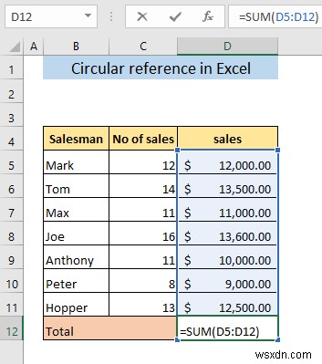 Excel में सर्कुलर संदर्भ क्या है?