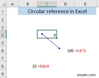 Excel में सर्कुलर संदर्भ क्या है?