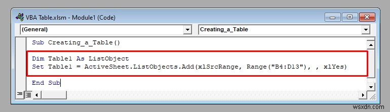 VBA के साथ एक्सेल टेबल का उपयोग कैसे करें (9 संभावित तरीके)