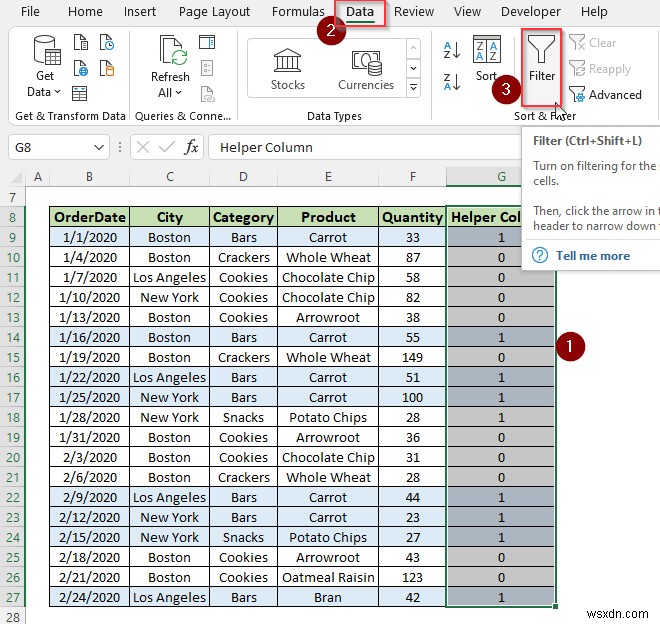 Excel में एक कॉलम में कई मानदंडों के आधार पर उन्नत फ़िल्टर लागू करें