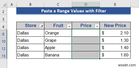 Excel में फ़िल्टर लागू होने पर कॉपी और पेस्ट कैसे करें