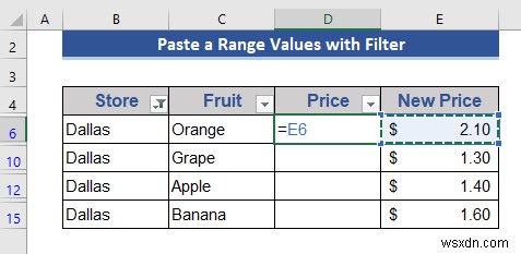 Excel में फ़िल्टर लागू होने पर कॉपी और पेस्ट कैसे करें