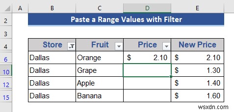 Excel में फ़िल्टर लागू होने पर कॉपी और पेस्ट कैसे करें